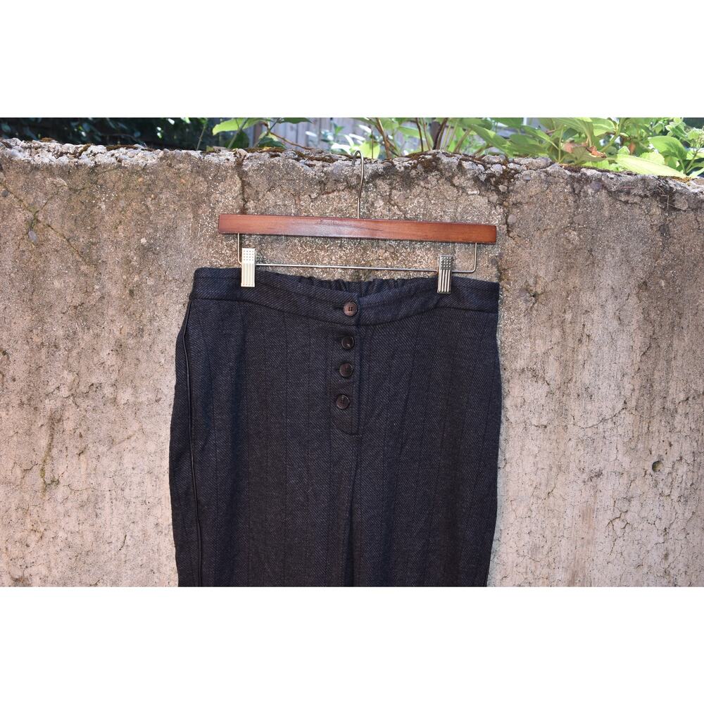Massimo Dutti Charcoal Button-Front Trousers Size… - image 3